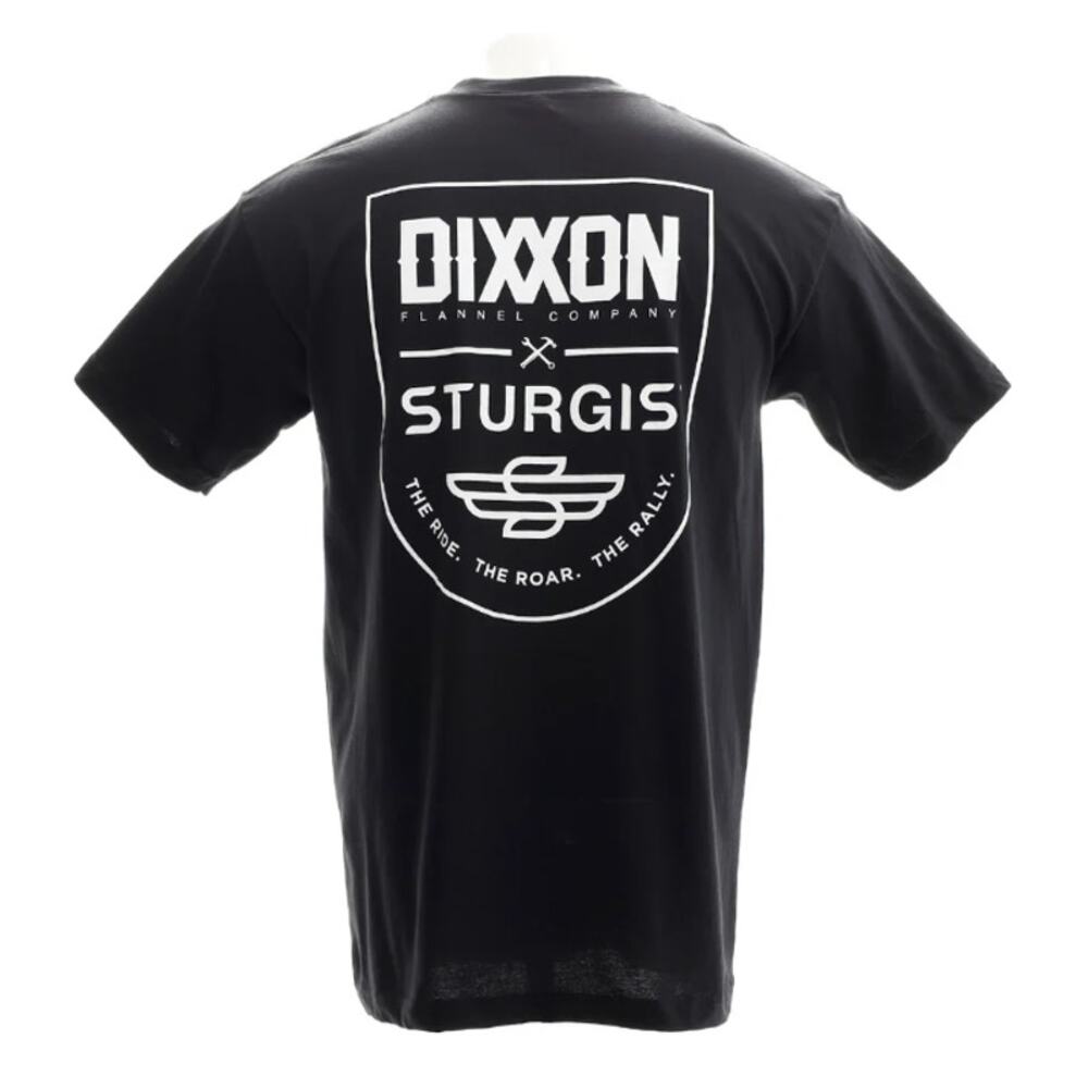 New Dixxon Sturgis Ride Roar Rally Badge Crest T Shirt Black Mens 2X Motorcycle